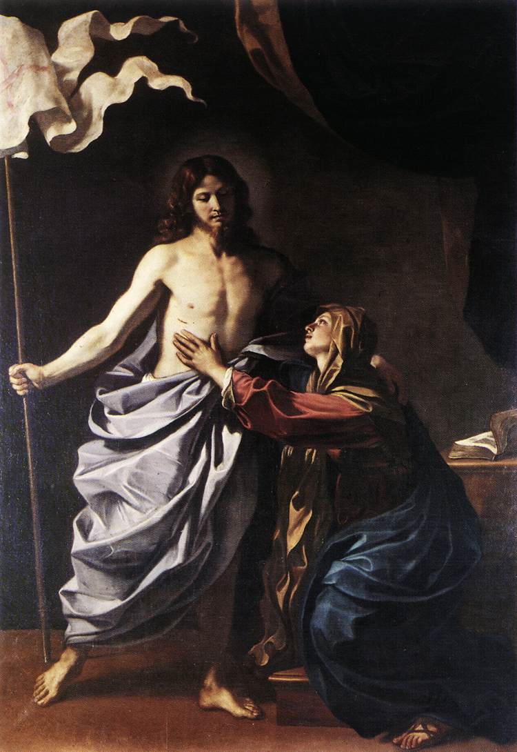 Den opstandne Kristus vises for Jomfruen