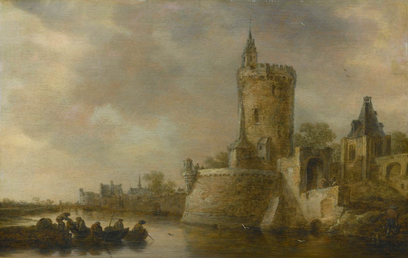 River Landscape with a City and a Fortified Tower