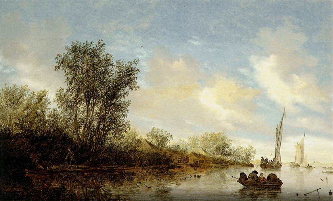 Flod med fiskere