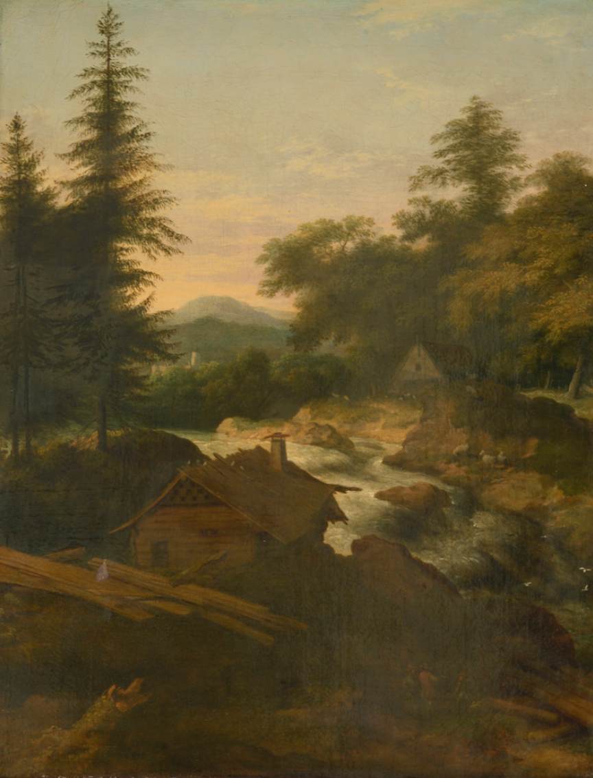 River Landscape with Cabin