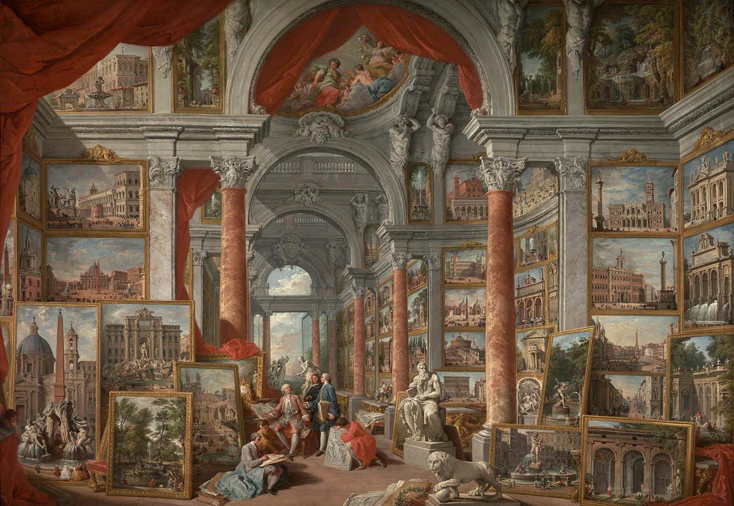 Galeria maluje z widokiem współczesnego Rzymu