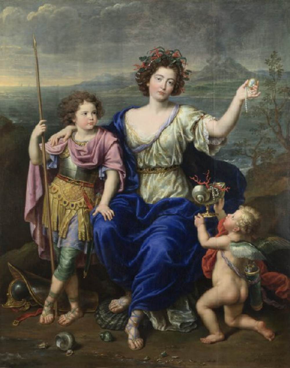 A marquesa de Seignelay e dois de seus filhos