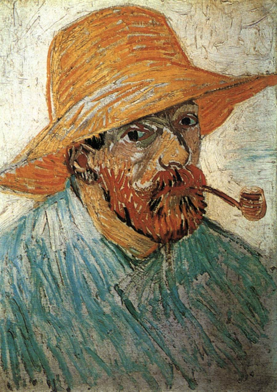Self-portrait with Pipe and Straw Hat