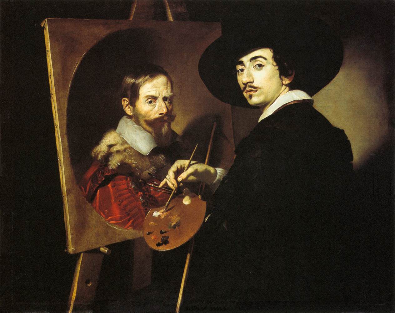 Self Portrait with a Portrait on an Easel