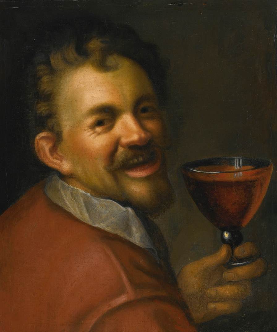 Auto-retrato com uma taça de vinho