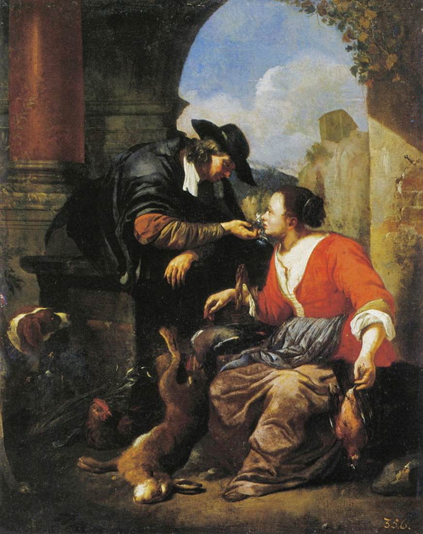 A Man Courting a Woman Selling a Game