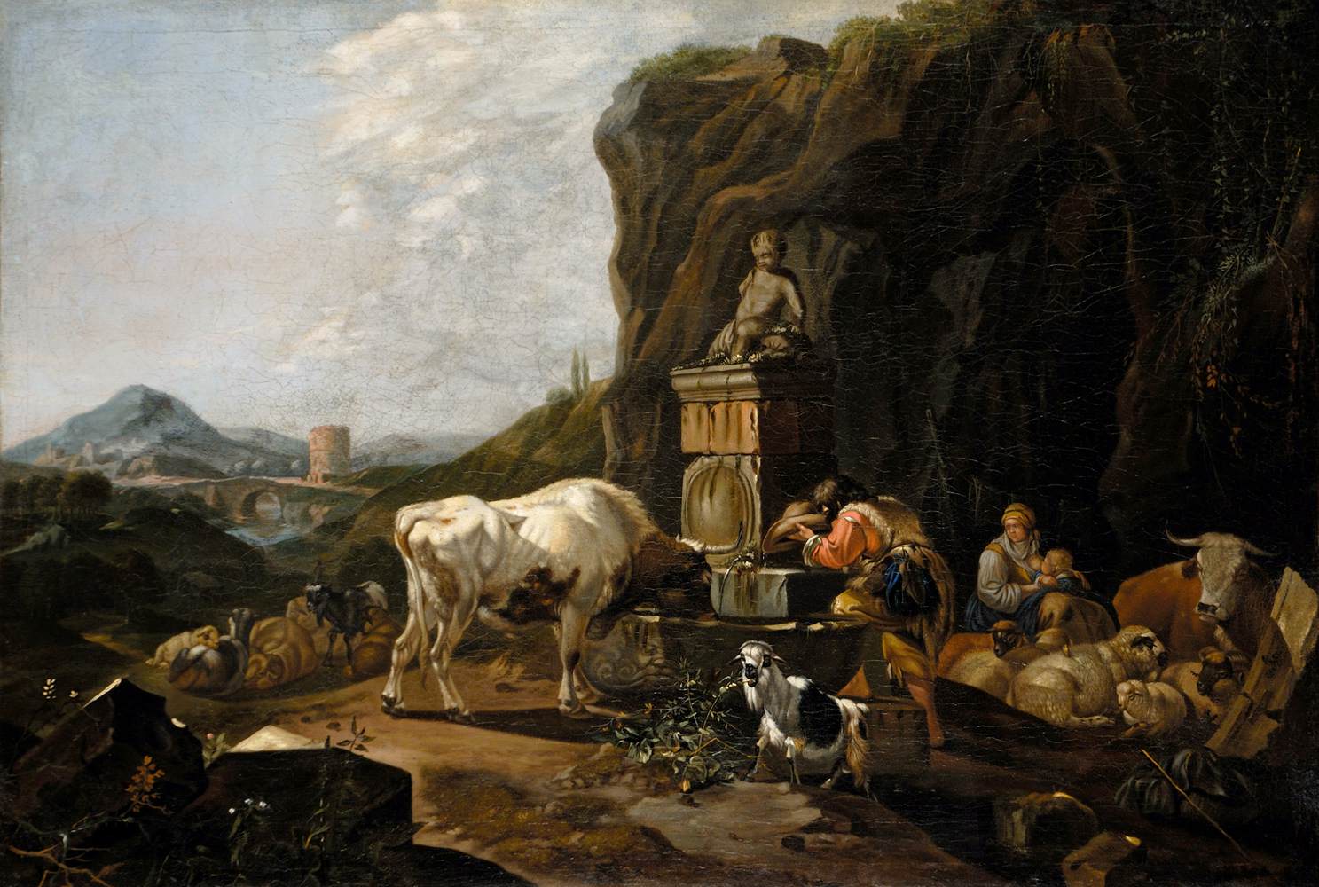 Cow and Shepherd in El Pozo