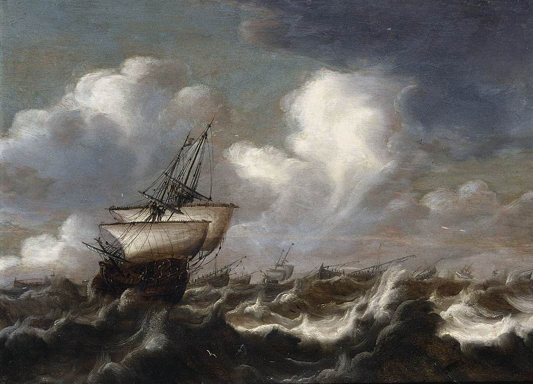 Ship in the Sea in a Light Breeze