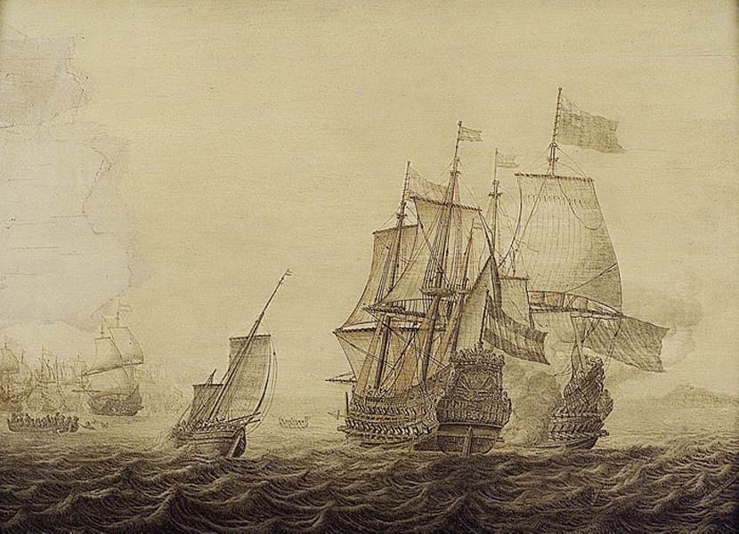 Action entre les navires néerlandais et anglais
