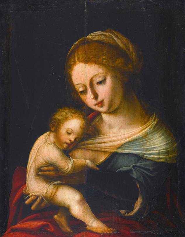 La Virgen con El Niño Jesucristo Durmiendo