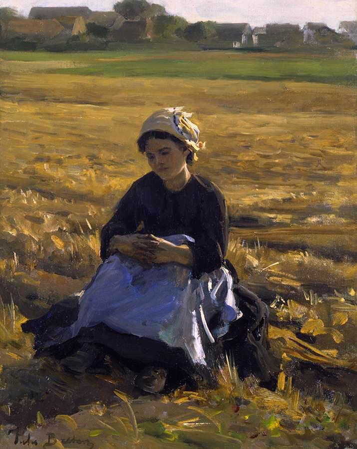 Little Picker Sitting in The Field