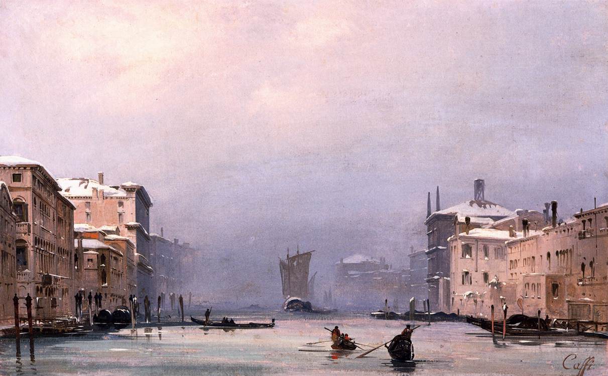 Neige et brouillard sur le grand canal