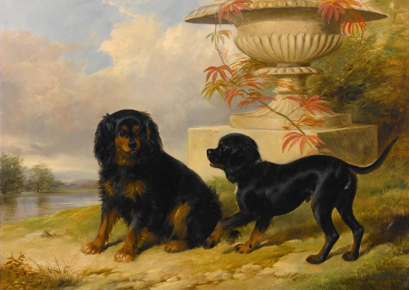 Retrato de Lord Methuen's Spaniels, Gipsy y Fairy