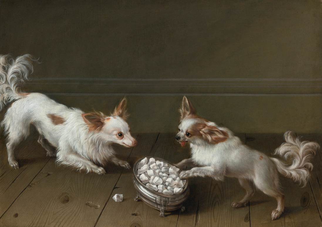 Two Toy Spaniels in a Sugar Bowl