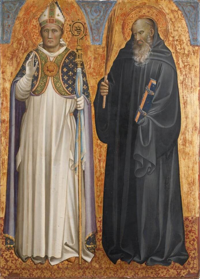 San Hugh de Lincoln und San Benedict de Nursia