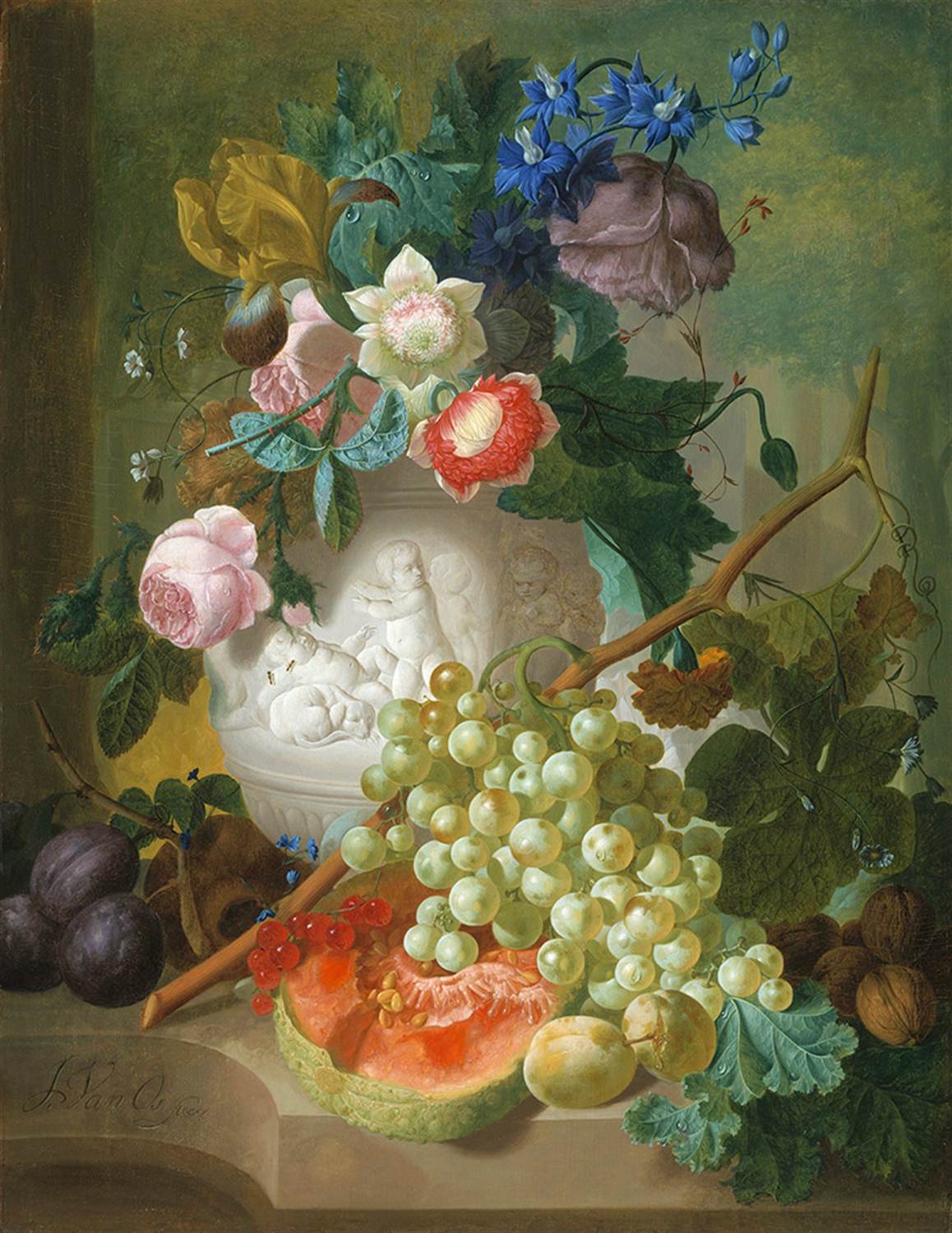 Soulever la nature avec des fleurs et des fruits