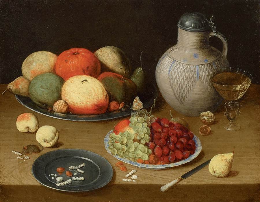 Still Life with Grapes, Apples and a Jug