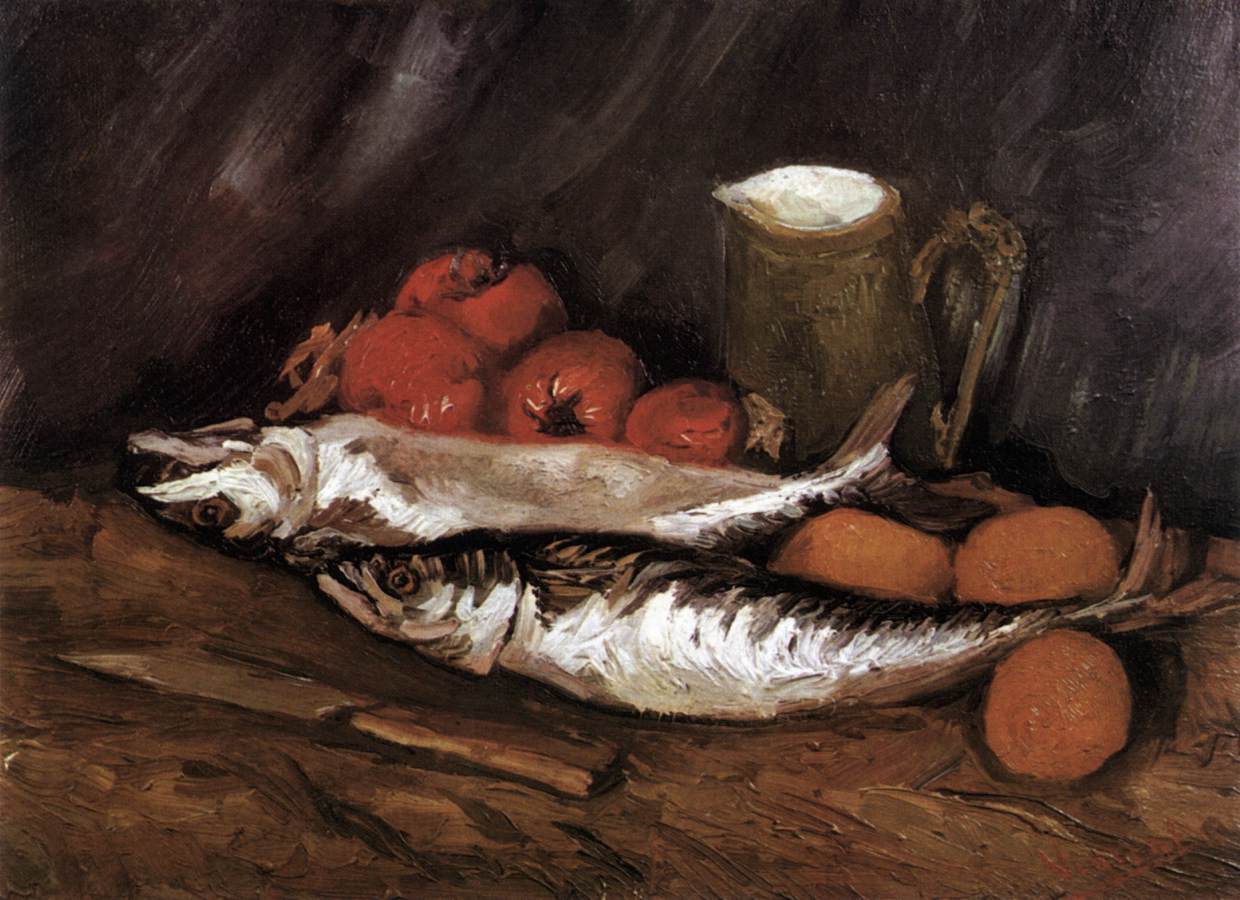 Still Life with Mackerels, Lemons and Tomatoes