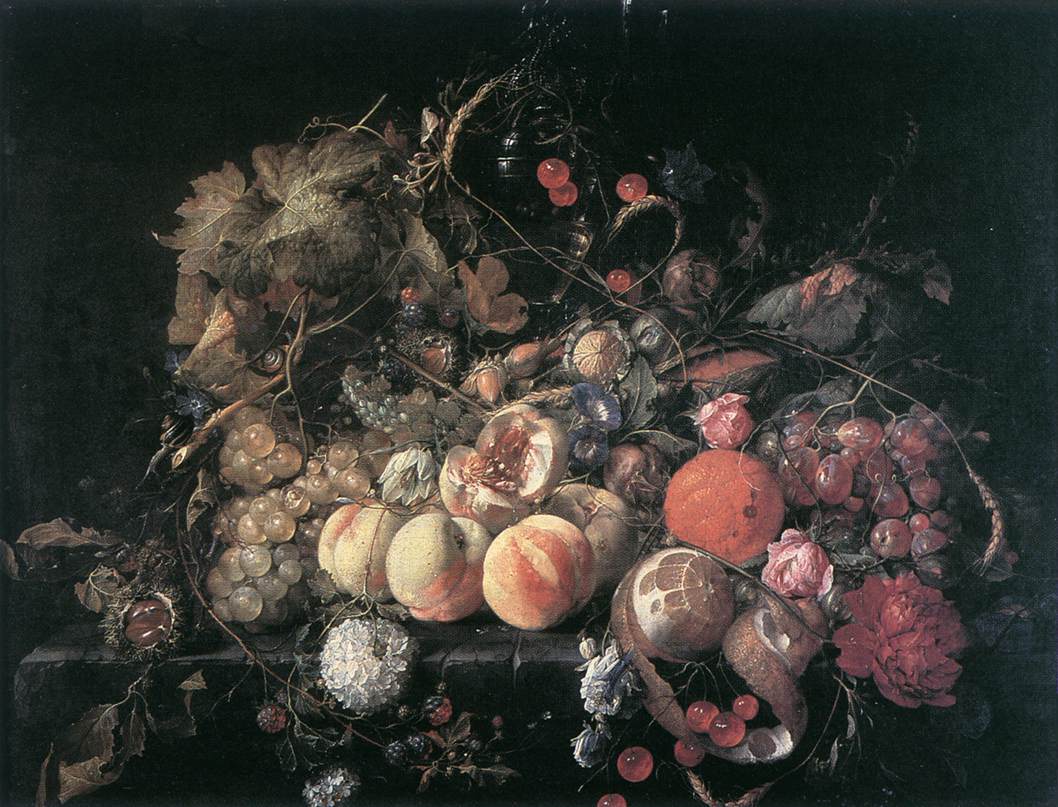 Soulever la nature avec des fleurs et des fruits