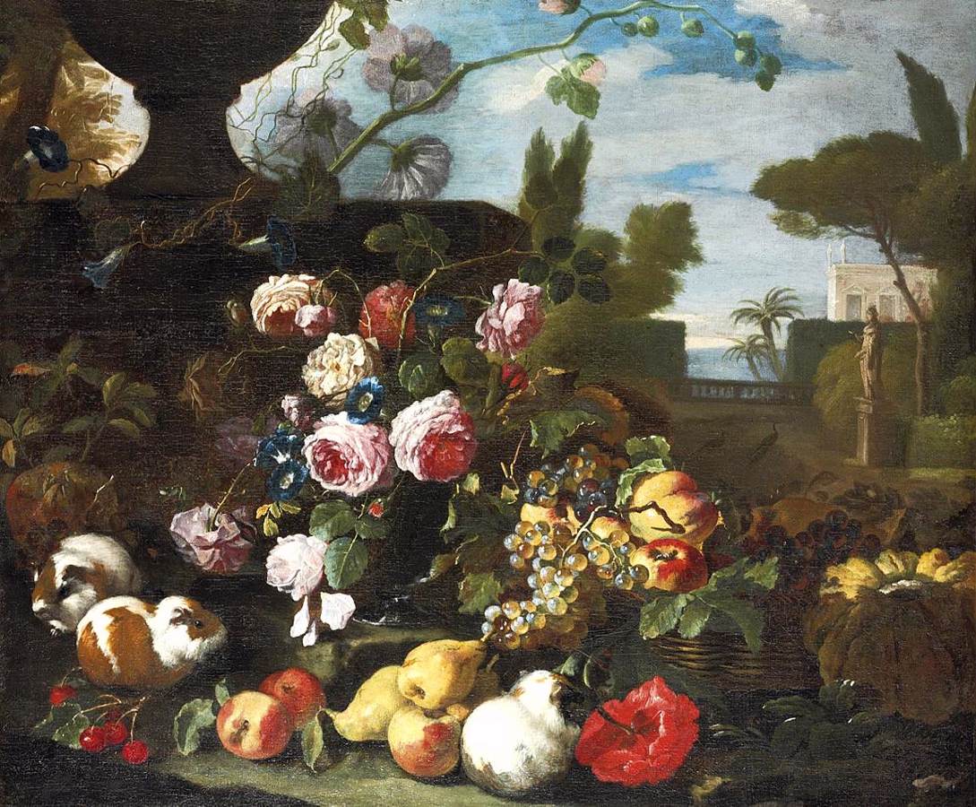 Blumen und Früchte in der Landschaft