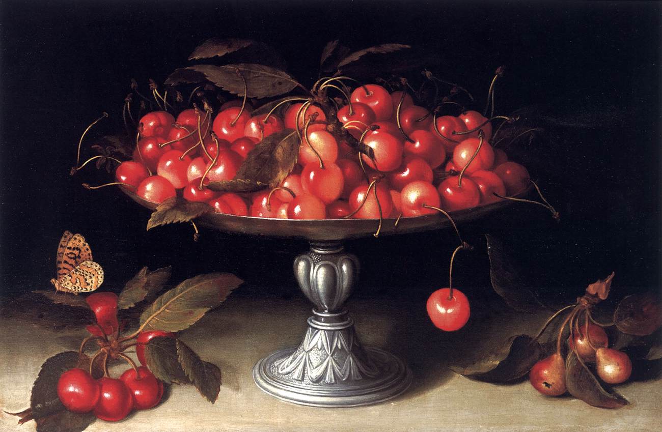 Cherries in a Plated Compote