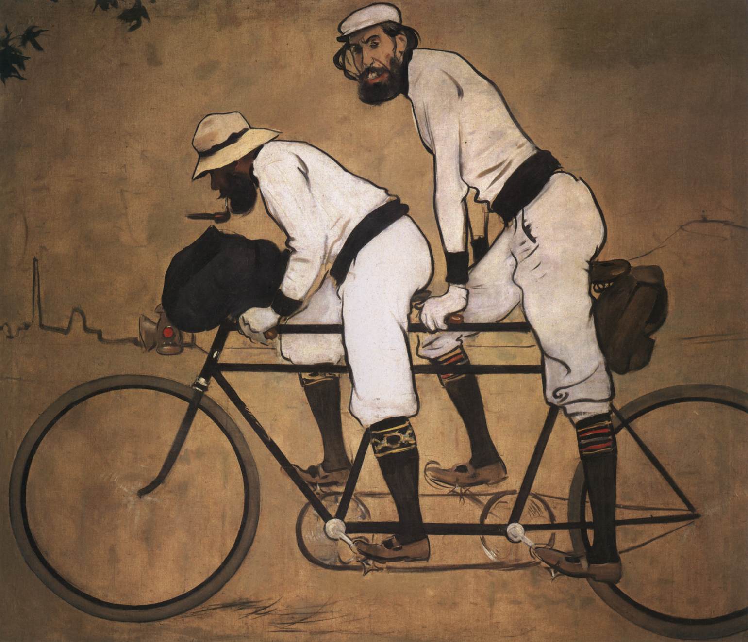 Ramón Casas en Pere Romeu in een tandem