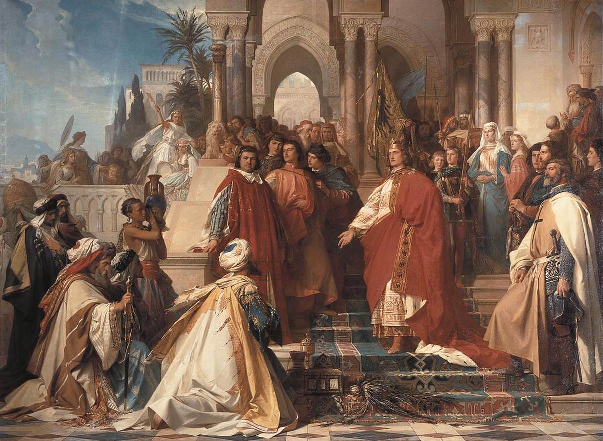 La cour de l'empereur Frederick II à Palerme