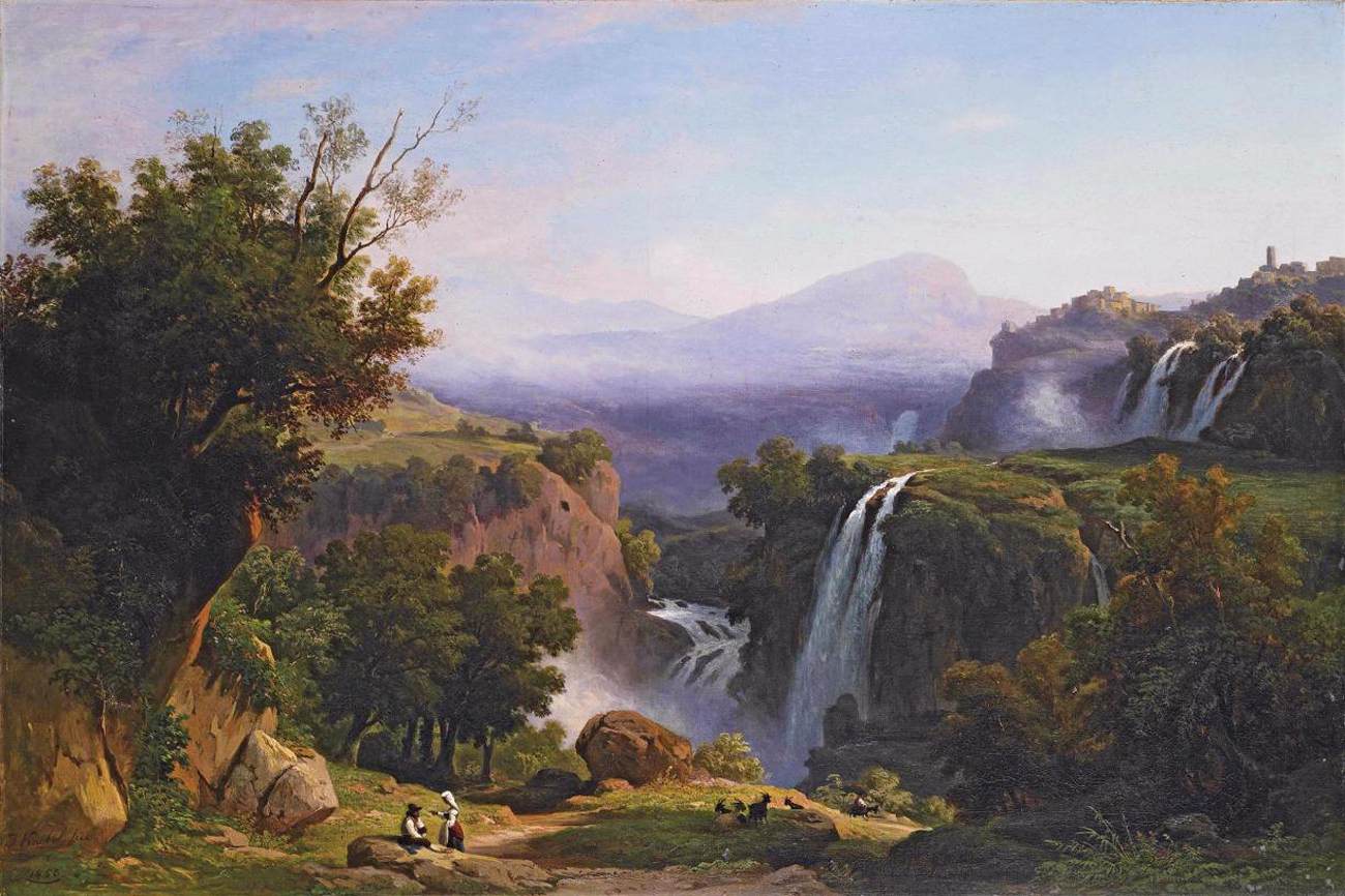 View of Tivoli with Waterfalls