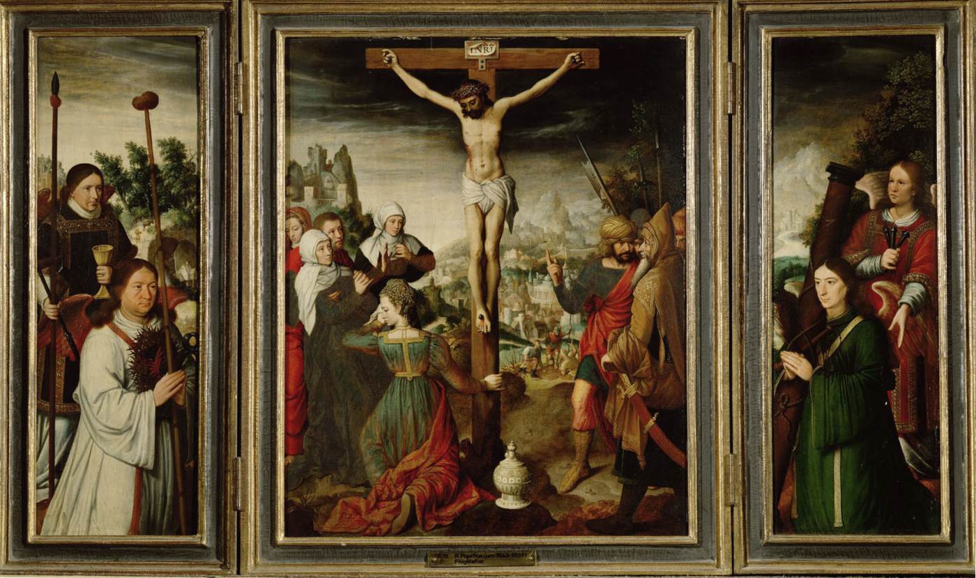 Triptychon mit der Kreuzigung