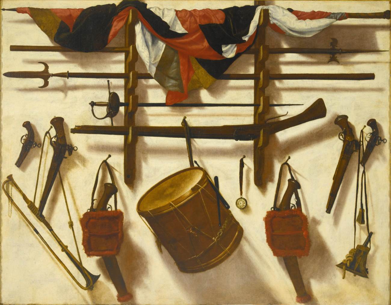 Trompe L'Oeil de un Estante de Armas