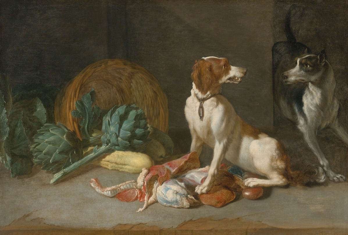 Deux chiens de nature morte