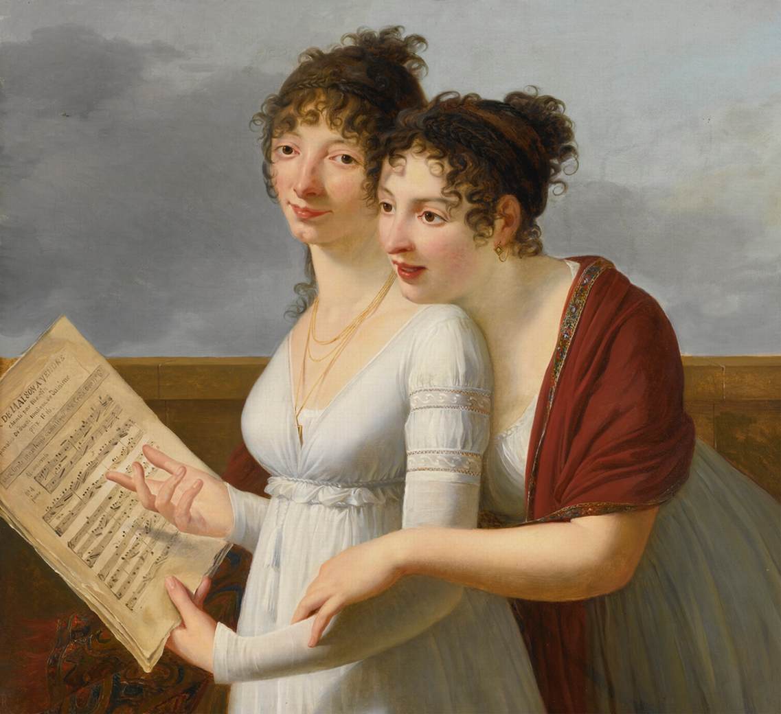 Portrait of Two Elegantly Dressed Ladies