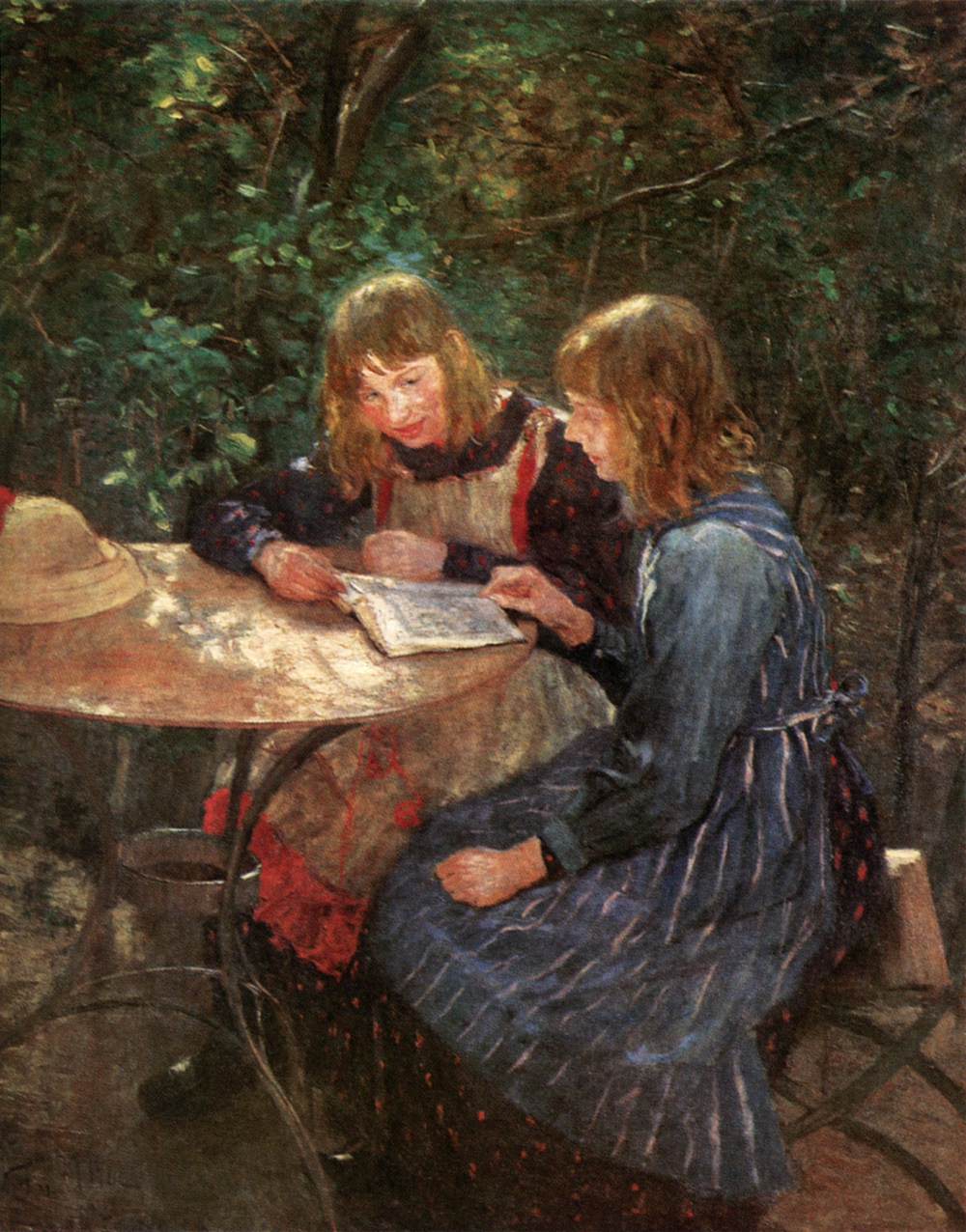 Deux filles dans le jardin