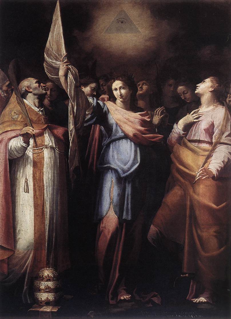 Santa Úrsula y Sus Compañeros con El Papa Ciriacus y Santa Catalina de Alejandría