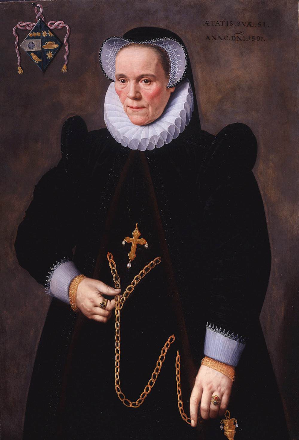 Porträtt av Catalina van Damme, fru till François de Groote