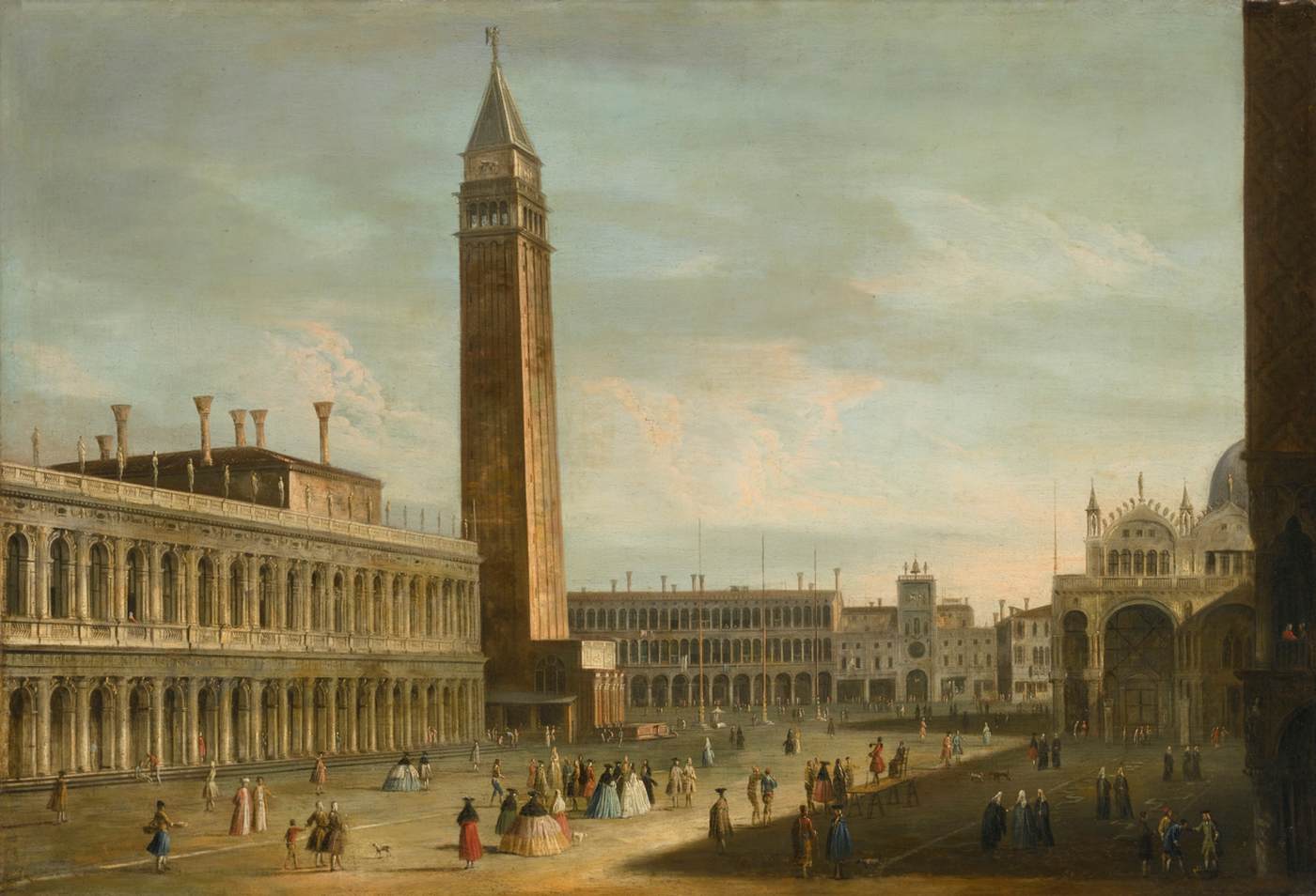 Widok na Plaza San Marcos, Wenecja, patrząc na północ