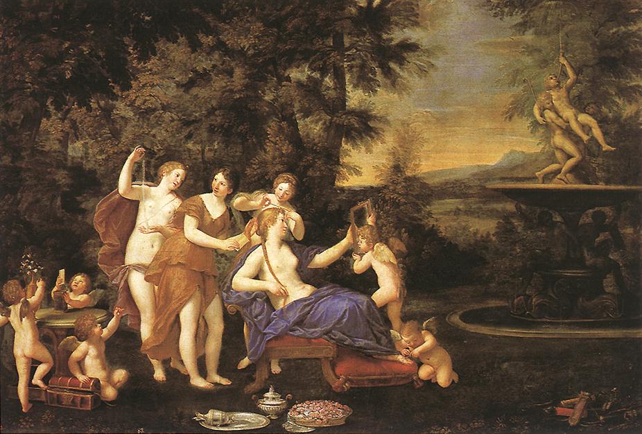 Venus assisteret af nymfer og kupider