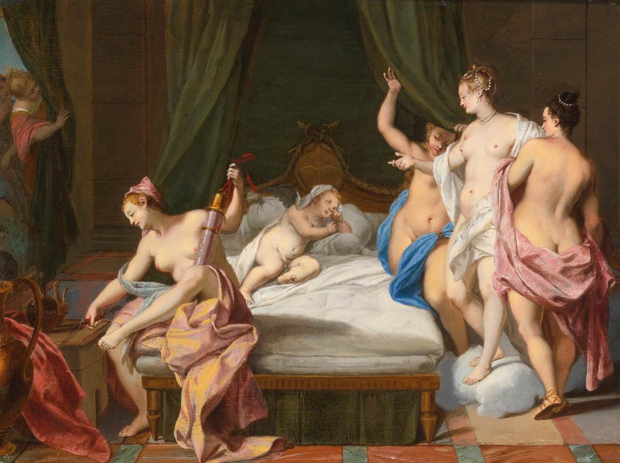 Venus și trei mulțumiri spun Cupidon