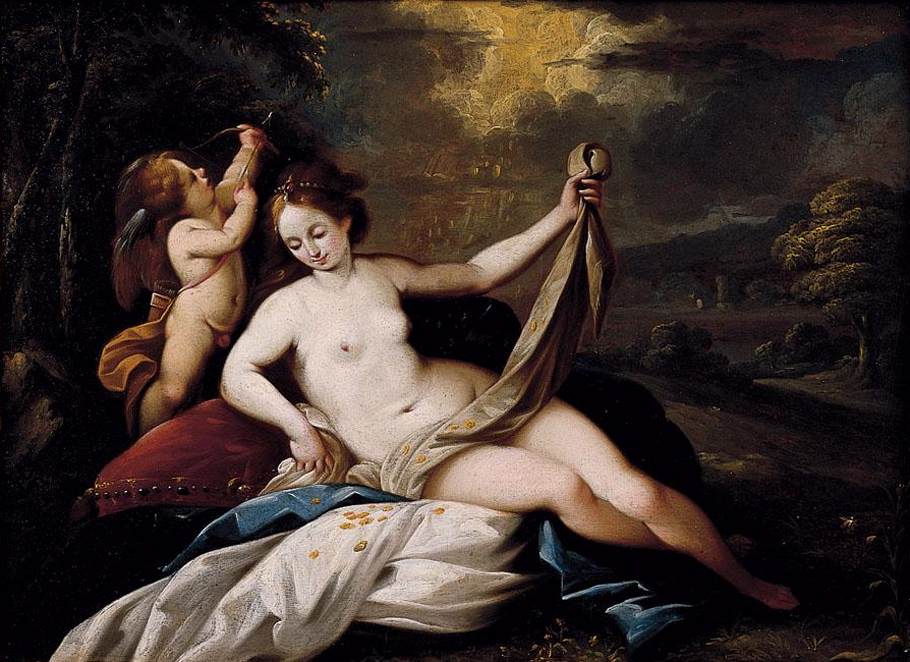 Vénus et Cupidon dans un paysage