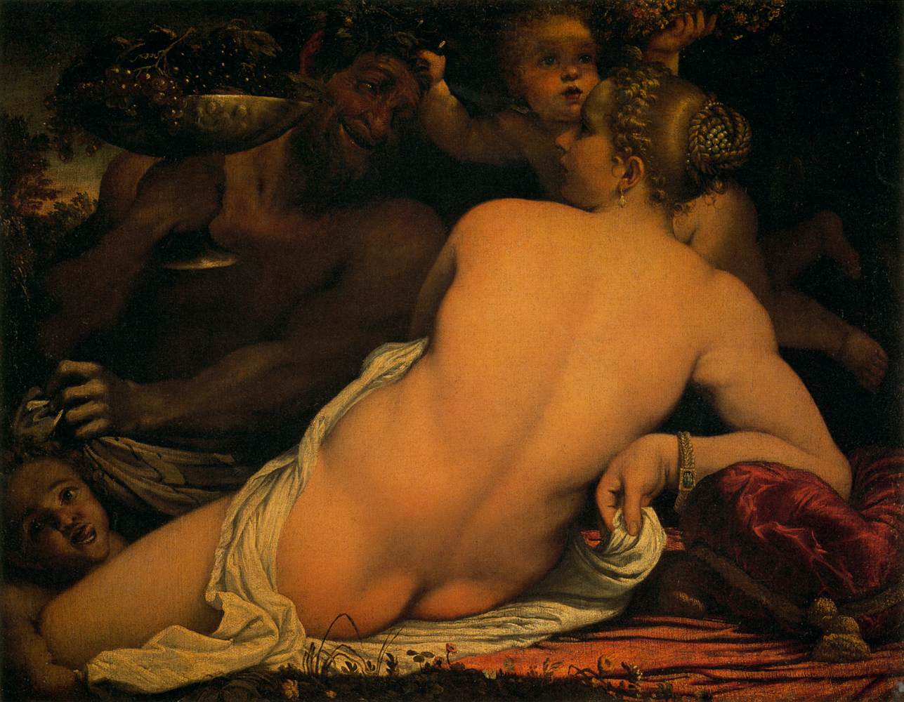 Venus med en satyr og cupids