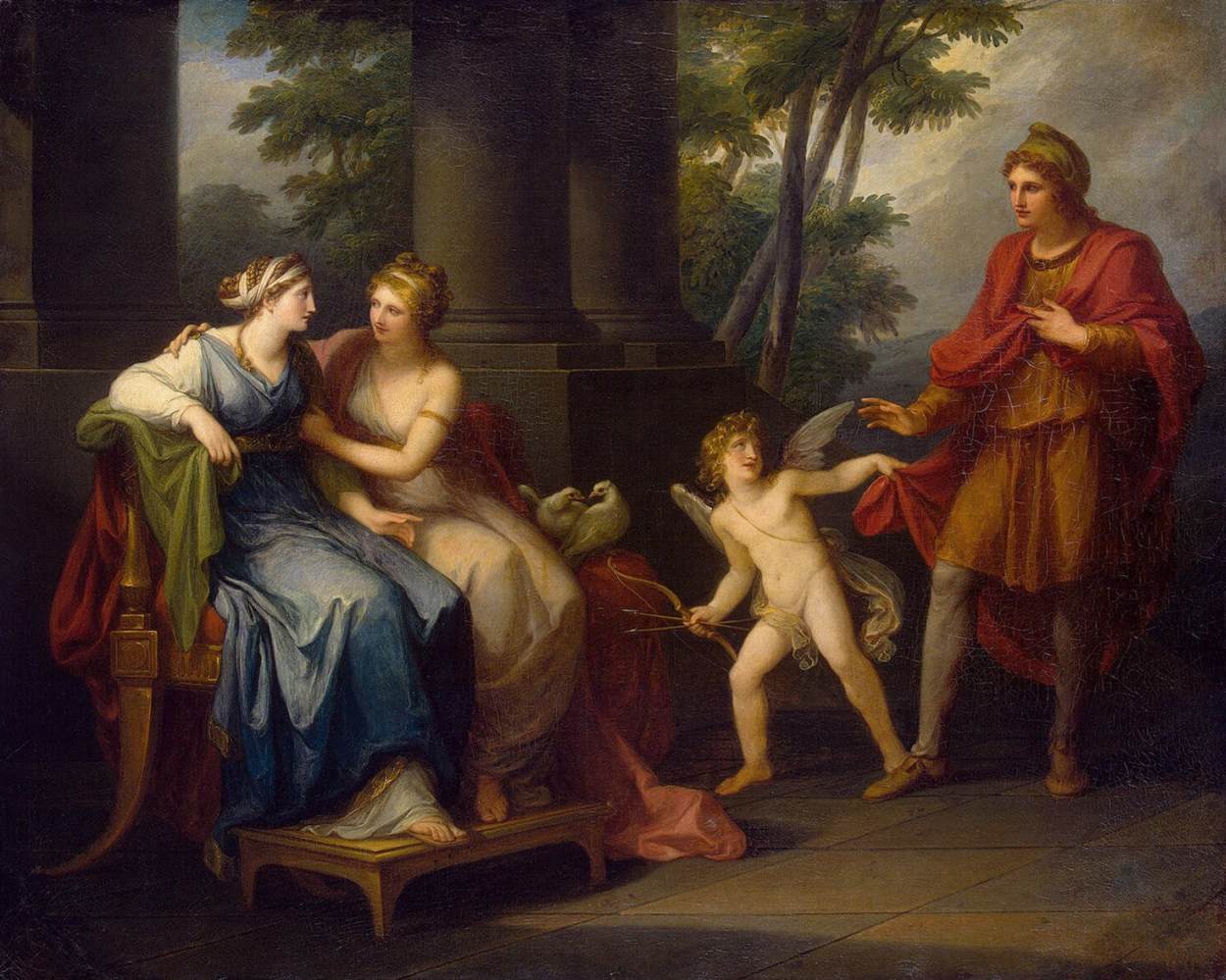 Venus inducerer Helena til at blive forelsket i Paris