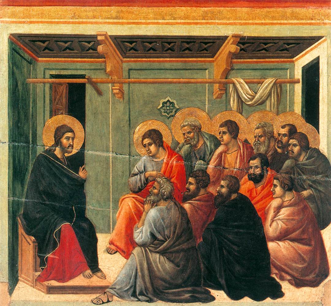 Kristus kommer ud af apostlene (scene 4)