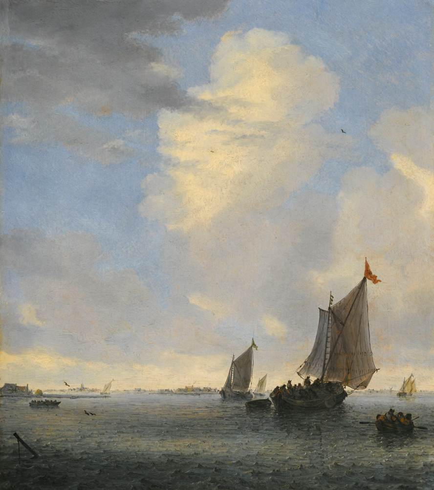 Néerlandais des navires dans l'embouchure d'un estuaire