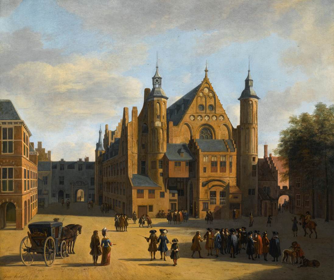 Udsigt til Binnenhof i Haag med Ridderzaal