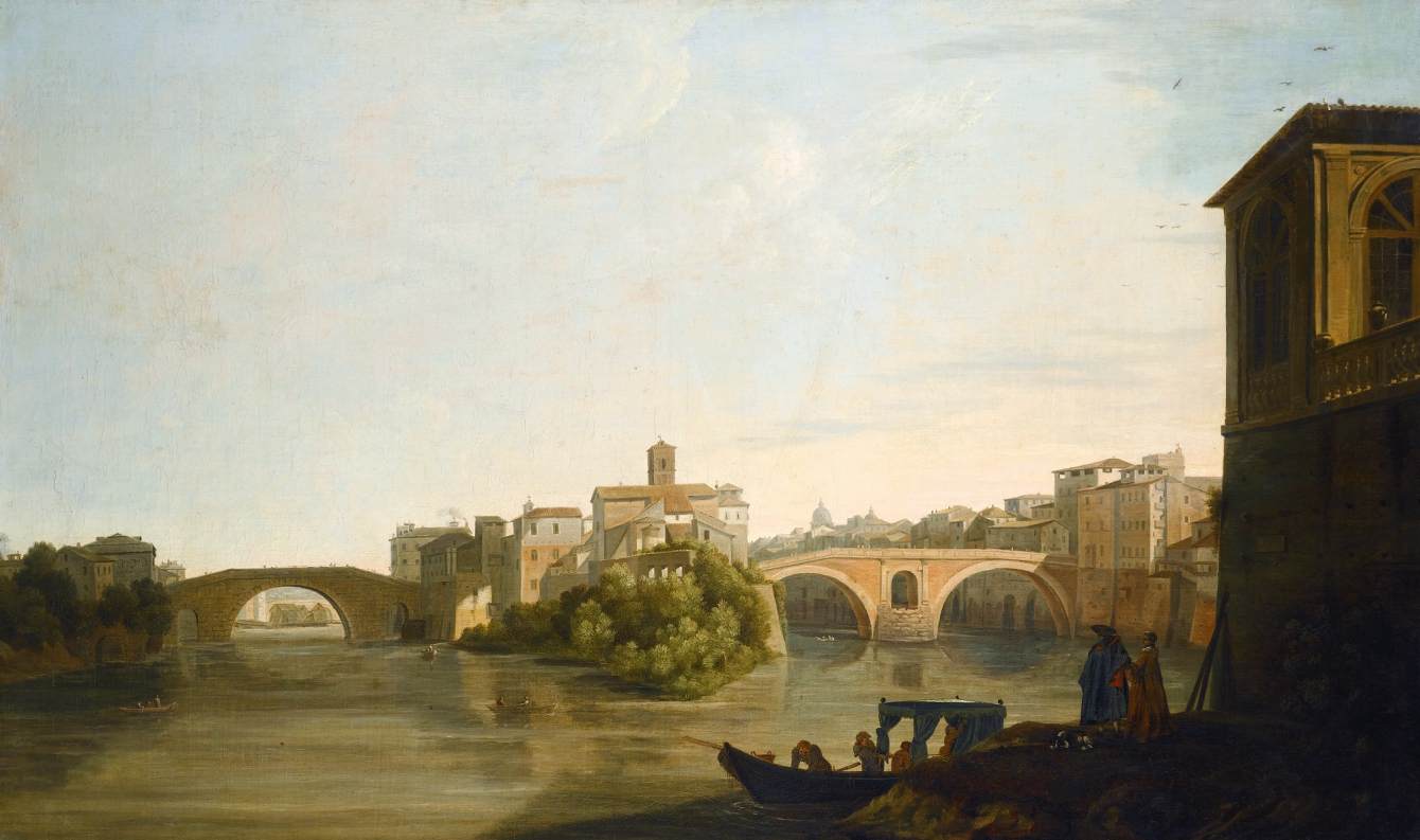 Une vue de l'isola de Tiberina, Rome