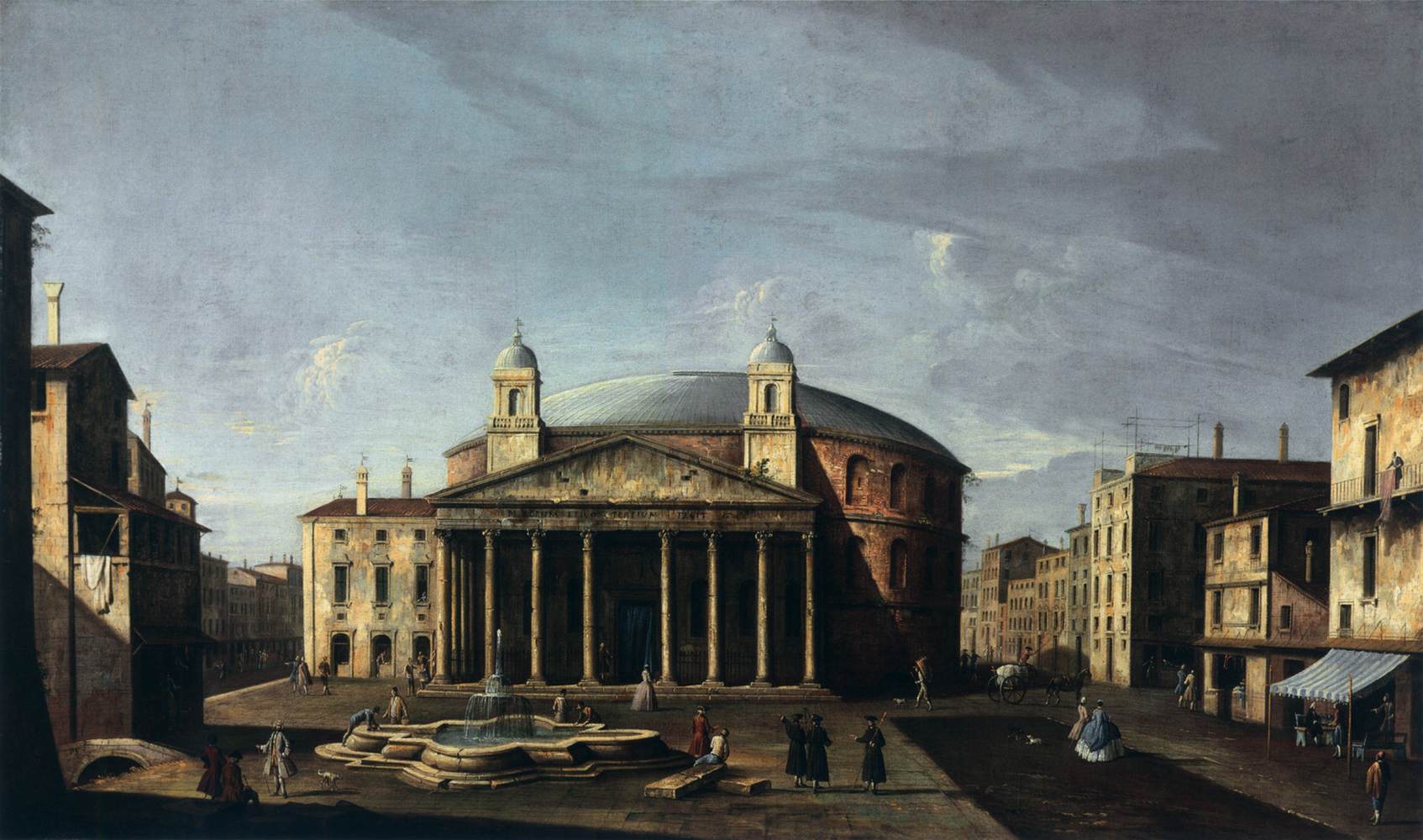 Vista da Piazza del Pantheon em Roma