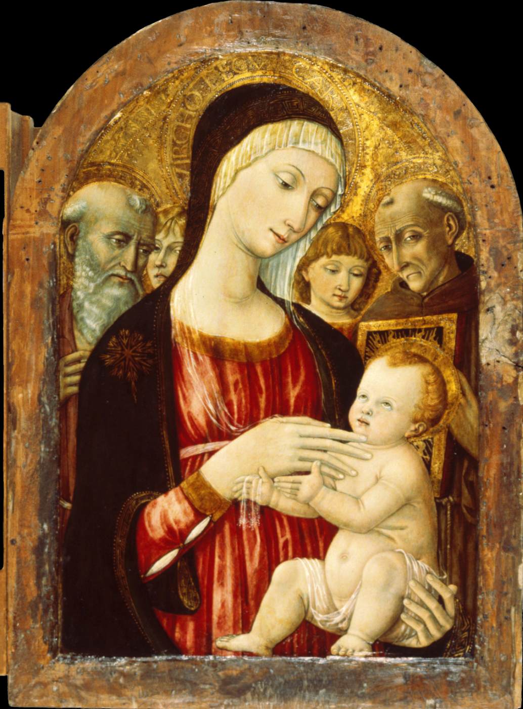 La vierge et l'enfant avec les saints et les anges