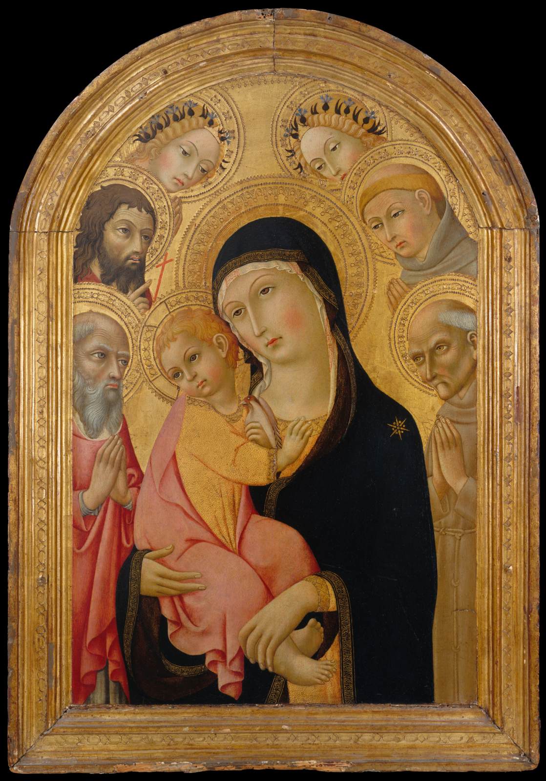 De maagd en het kind met de heiligen en twee engelen