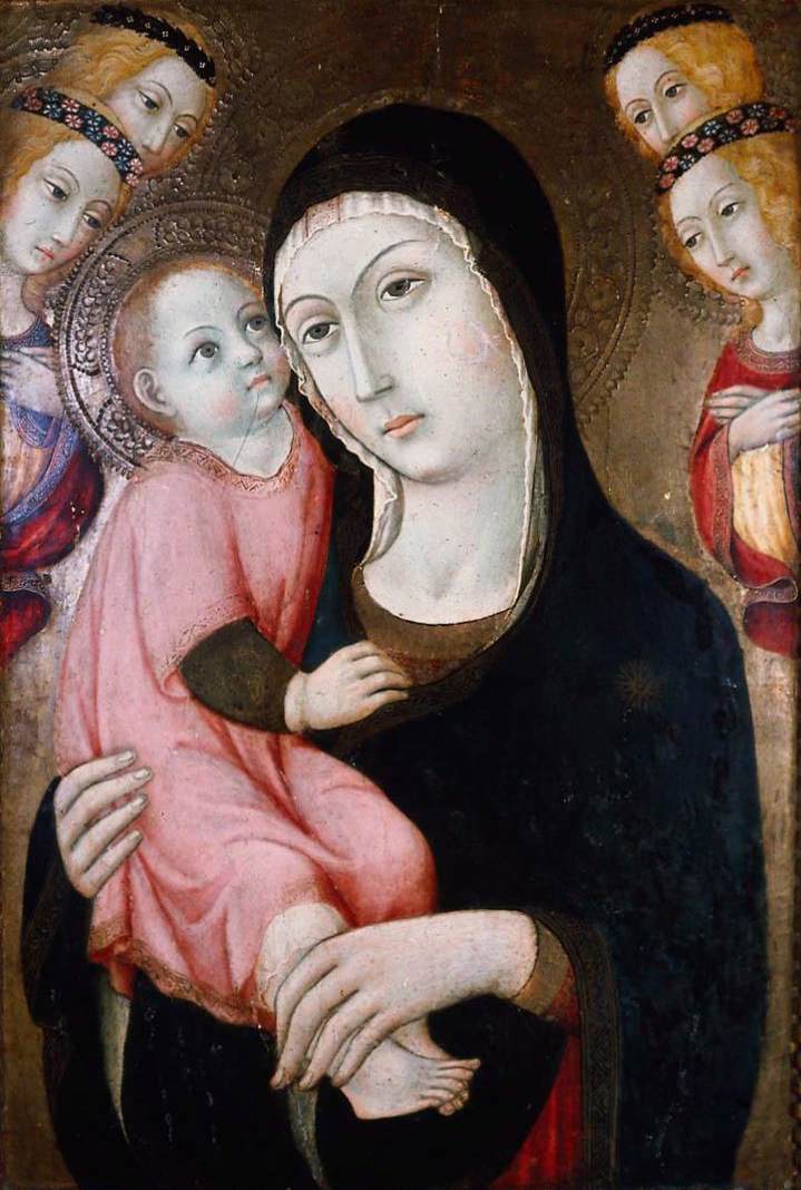Die Jungfrau und das Kind mit vier Engeln
