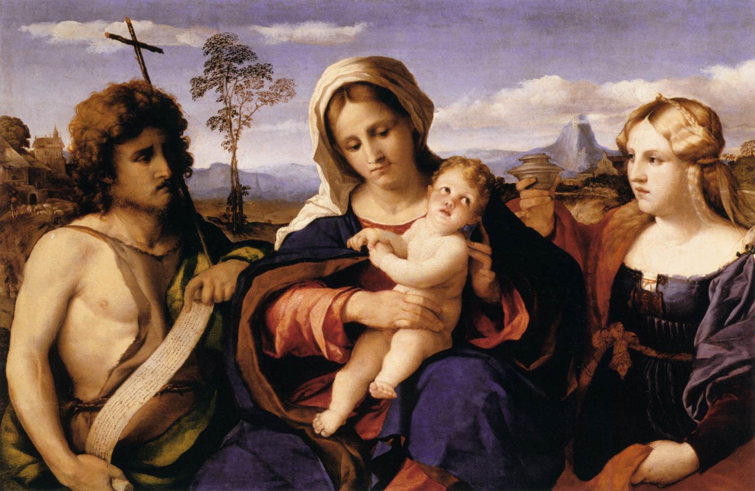 Bakire ve San Juan Bautista ve María Magdalena ile çocuk